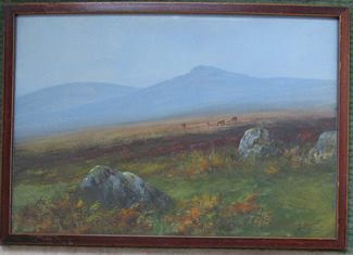 'Dartmoor' Gouache? painting on board by Tom (Ian?) Grant