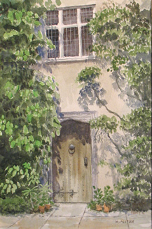 'Doorway, Packwood House' Watercolour painting by Matthew Allton
