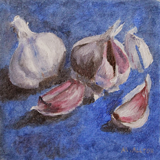 'Garlic' Oil painting by Matthew Allton