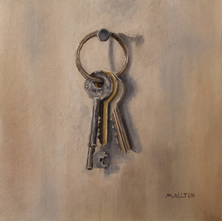 'Keys' Oil painting of Keys on acrylic primed grayboard by Matthew Allton