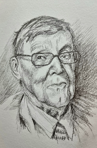 'Alan Bennett' - Pencil Sketch by Matthew Allton