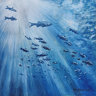 'Under Water' - Gouache painting by Matthew Allton