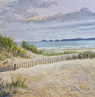 'The Mumbles from Swansea' - Gouache painting by Matthew Allton