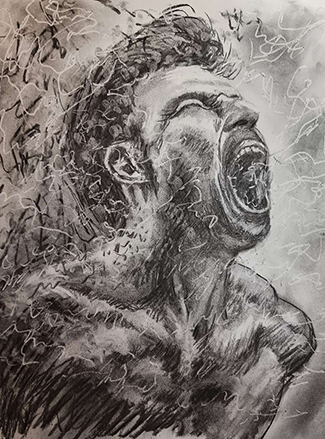 'Rage' - Charcoal Drawing by Matthew Allton
