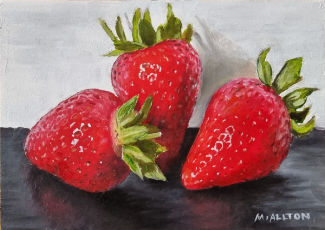 'Strawberries' - Still life oil painting by Matthew Allton
